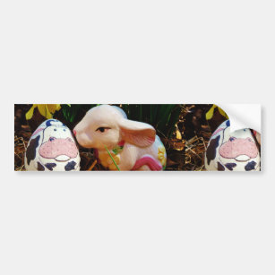 Easter Bunny and cow egg Bumper Sticker