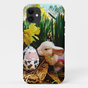 Easter Bunny and cow egg iPhone 11 Case
