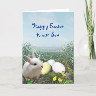Easter Bunny and Easter Eggs Card for Son