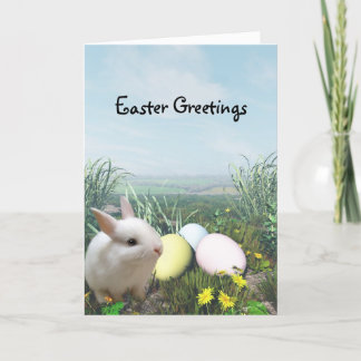 Easter Bunny and Easter Eggs Greeting Card