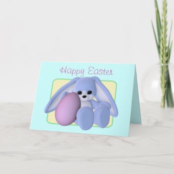 Easter Bunny And Egg Card by mariannegilliand at Zazzle