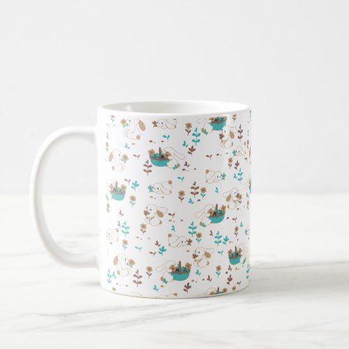 Easter Bunny and Egg Hunt Pattern Coffee Mug