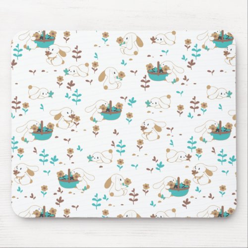 Easter Bunny and Egg Hunt Pattern Mouse Pad