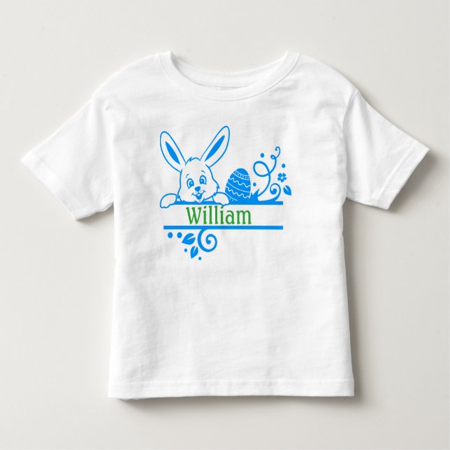 Easter Bunny and Egg Personalized Toddler T-shirt (Front)