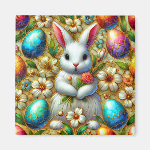 ~ Easter Bunny and Eggs ~ Magnet