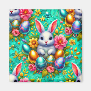 ~ Easter Bunny and Eggs ~ Magnet