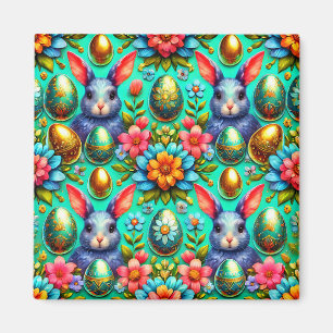 ~ Easter Bunny and Eggs ~ Magnet
