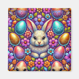 ~ Easter Bunny and Eggs ~ Magnet