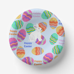 Easter Bunny and eggs Paper Plate Bowls