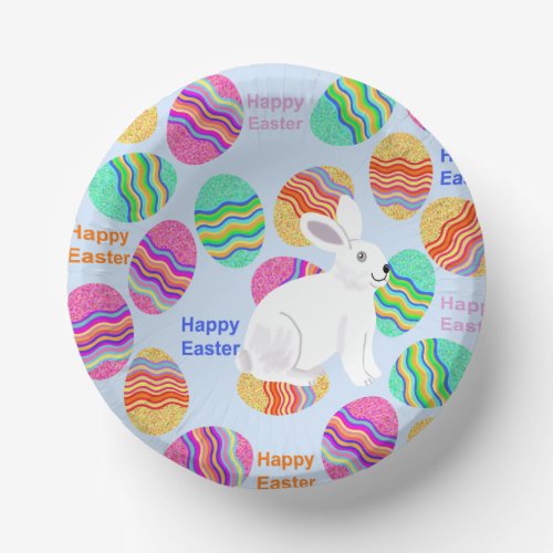 Easter Bunny and eggs Paper Plate Paper Bowls