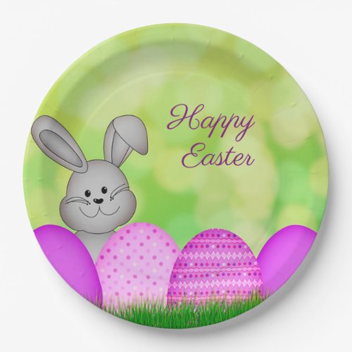 Easter Bunny and Eggs Paper Plates