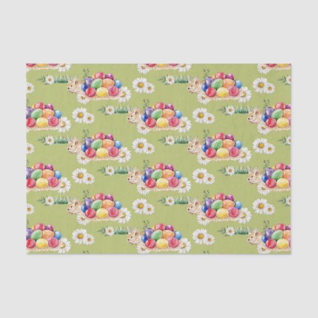 Easter bunny and eggs party pattern tissue paper (Front)