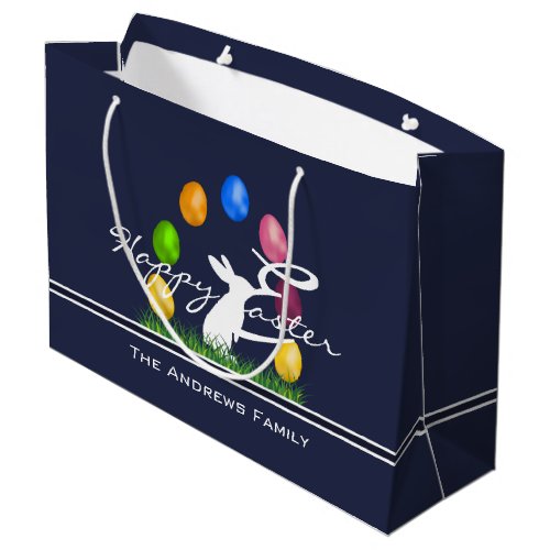Easter Bunny and Eggs Personalized Large Gift Bag