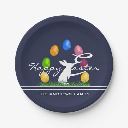 Easter Bunny and Eggs Personalized Paper Plates