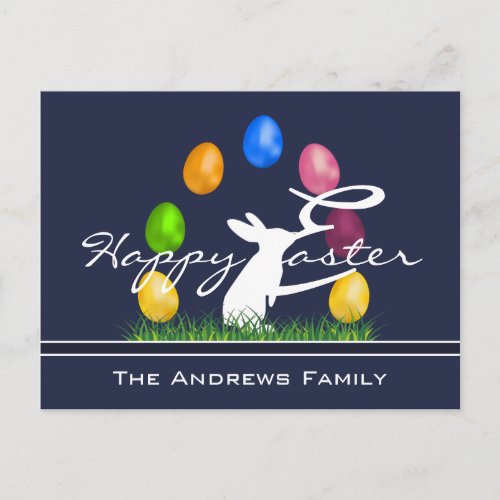 Easter Bunny and Eggs Personalized Postcard