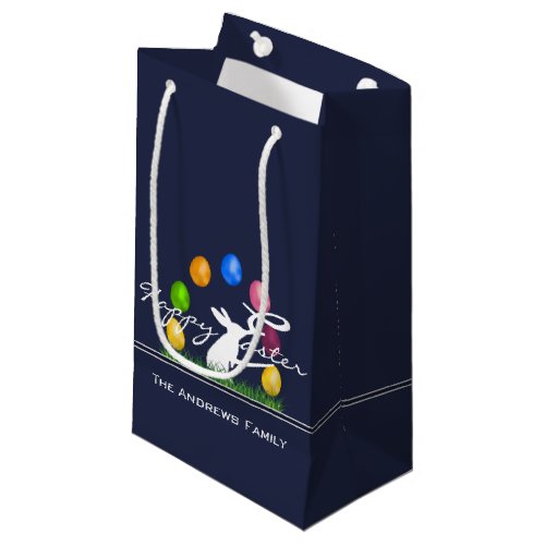 Easter Bunny and Eggs Personalized Small Gift Bag