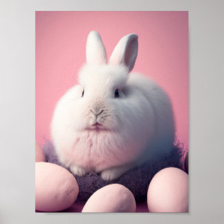 Easter Bunny and Eggs Poster