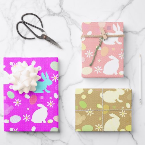 Easter Bunny and Eggs Wrapping Paper Sheets