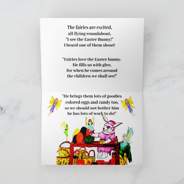 EASTER BUNNY AND FAIRIES  CARD (Inside)