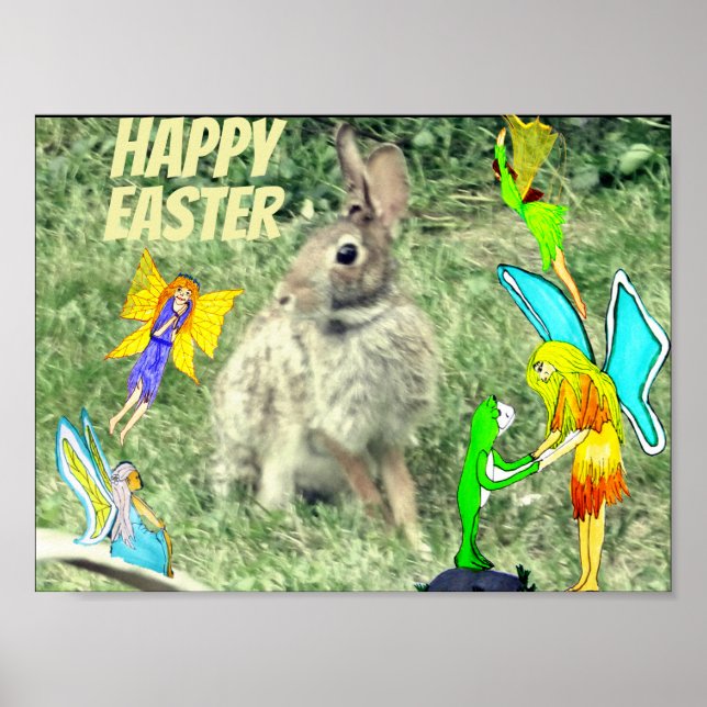 EASTER BUNNY AND FAIRIES Poster (Front)