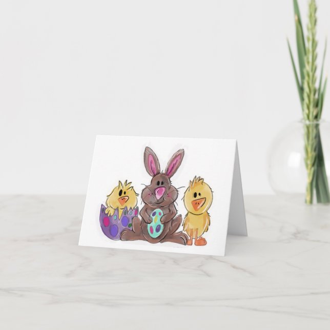Easter bunny and friends thank you card (Front)