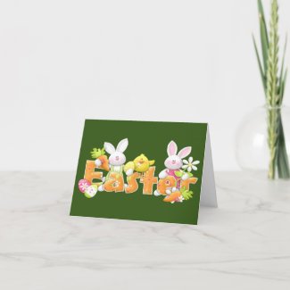 Easter bunny and funny text 