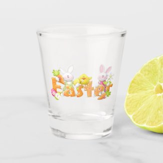 Easter bunny and funny text 