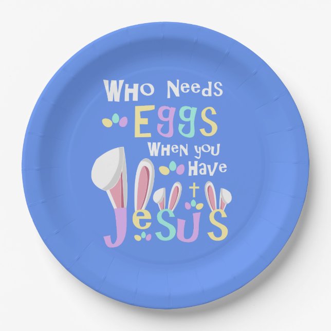 Easter Bunny and Jesus | Easter Breakfast Paper Plates (Front)