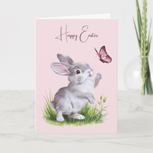 Easter Bunny and Pink Butterfly