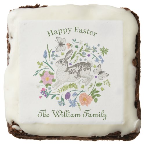 Easter Bunny and Spring Flowers    Brownie