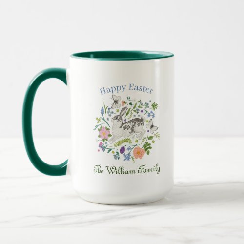 Easter Bunny and Spring Flowers    Mug