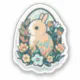 Easter Bunny and Spring Flowers Sticker | Zazzle