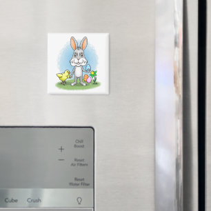 Easter bunny and the yellow chicken magnet