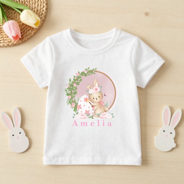 Easter Bunny at Garden Personalized  Toddler T-shirt (Creator Uploaded)