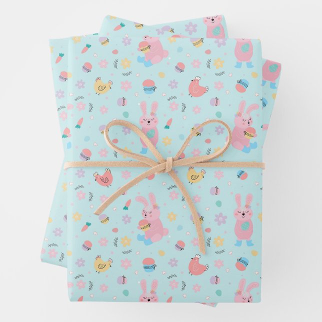 Easter Bunny at the Farm  Wrapping Paper Sheets (In situ)