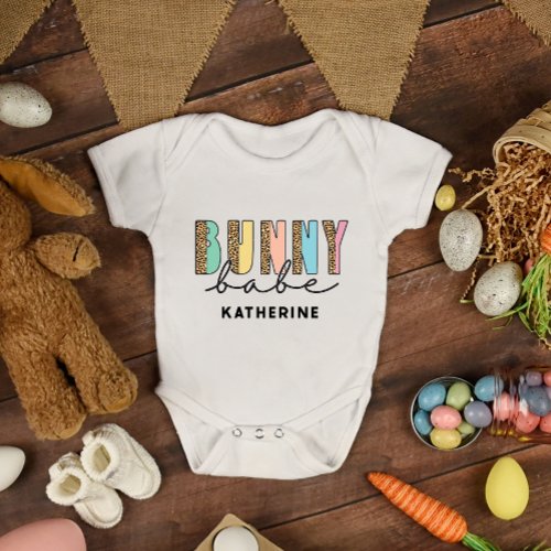 Easter Bunny Babe Add Your Name Baby Bodysuit