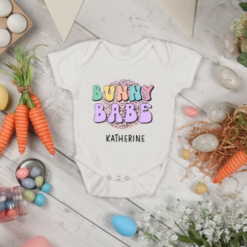 Easter Bunny Babe Add Your Name Baby Bodysuit