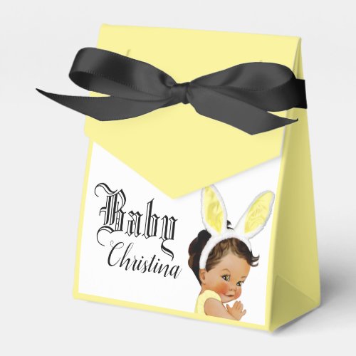 Easter Bunny Baby Girl Elegant  Cute Spring Favor Boxes