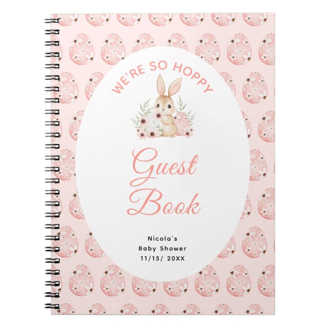 Easter Bunny Baby Shower Guest Book (Front)