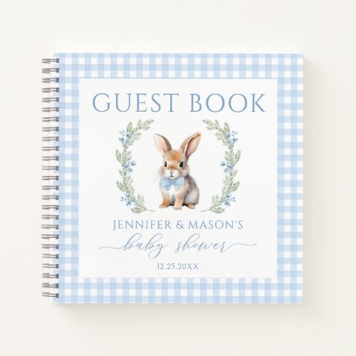 Easter bunny baby shower guest book gift notebook