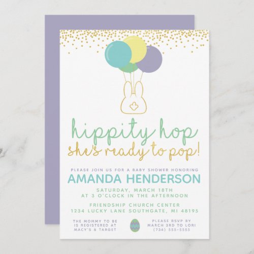 Easter Bunny Baby Shower Invitation