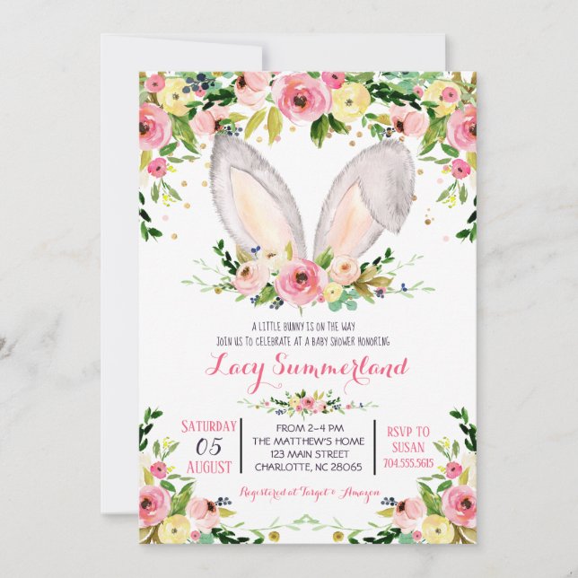Easter Bunny Baby Shower invitation  (Front)