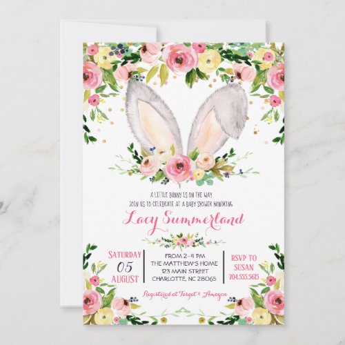 Easter Bunny Baby Shower invitation 