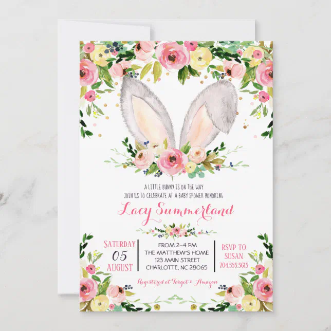 Easter Bunny Baby Shower invitation | Zazzle