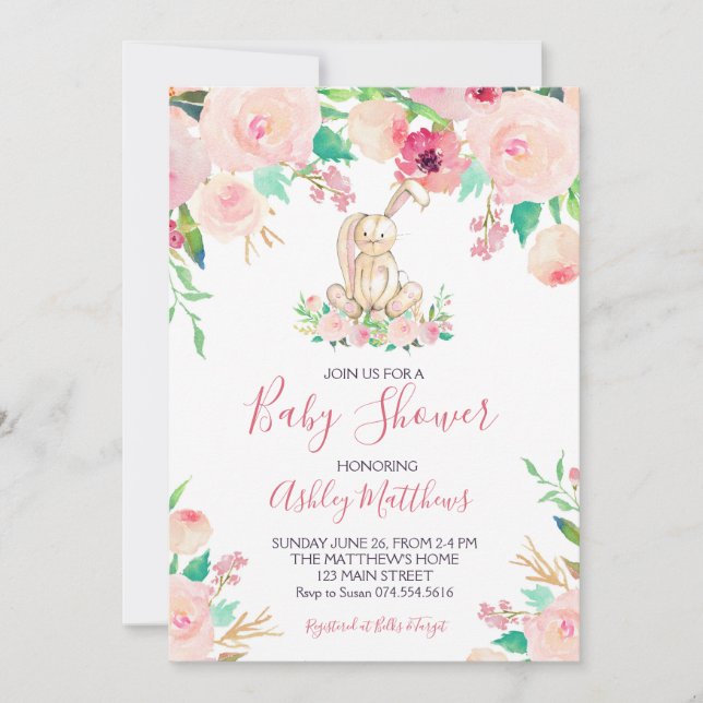 easter Bunny Baby shower Invitation Shower (Front)