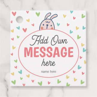 Easter Bunny Baby Shower - Lovely Colorful Heart Favor Tags