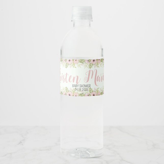 Easter Bunny Baby Shower Water Bottle Label (Front)