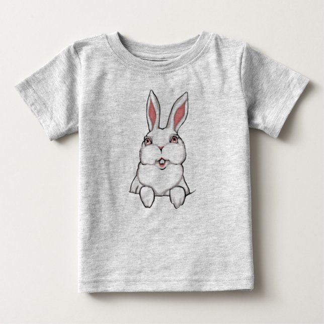 Easter Bunny Baby Tee Organic Baby Easter Creeper (Front)
