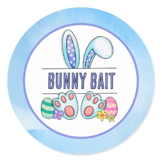 Easter Bunny Bait Blue Classic Round Sticker