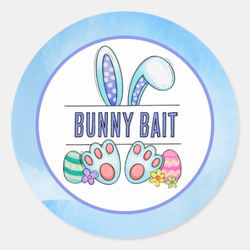 Easter Bunny Bait Blue Classic Round Sticker